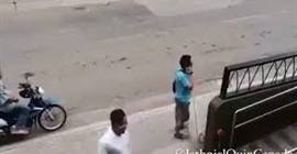بالفيديو.. رد فعل لص تفاجأ بكاميرا مراقبة لحظة سرقته!