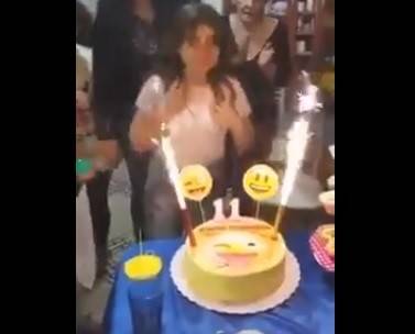 بالفيديو.. عيد ميلاد يتحول إلى كارثة لصاحبته!