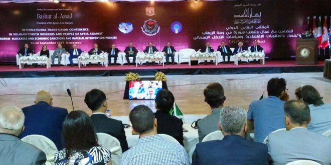الاسد يرعى ملتقى التضامن مع عمال وشعب سوريا في مواجهة الإرهاب والحصار