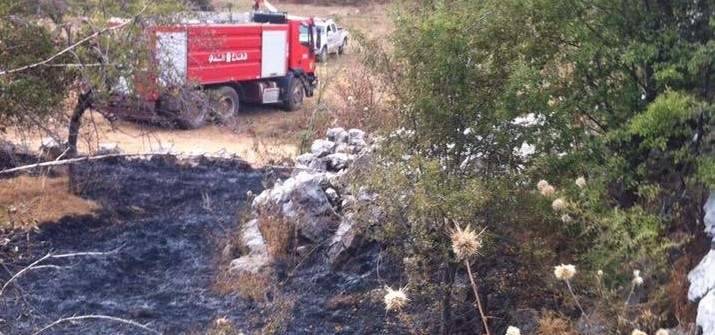 إخماد حريقي أعشاب في طبرجا وعلمات