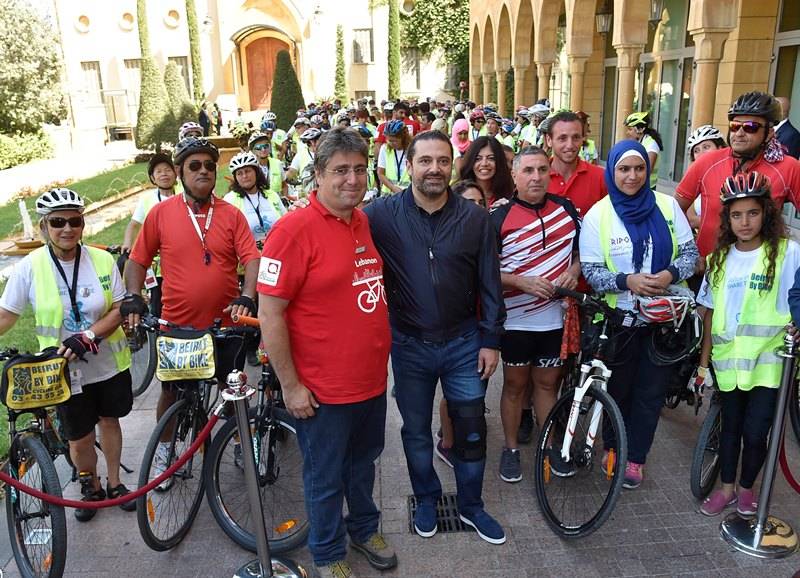 الحريري التقى المشاركات في حملة PEDAL FOR PEACE: لبنان بلد تعايش وثقافة وتاريخ وجمال