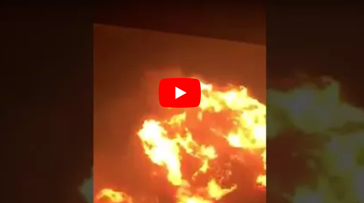 بالفيديو..انفجار ضخم في محطة تسييل غاز
