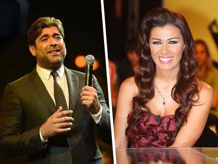 بالفيديو...شاهد وائل كفوري يغني ويمسك بيد نادين الراسي!