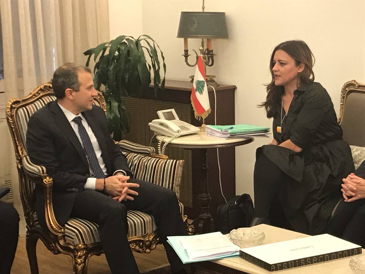 باسيل عرض مع ماتياس أزمة النزوح السوري