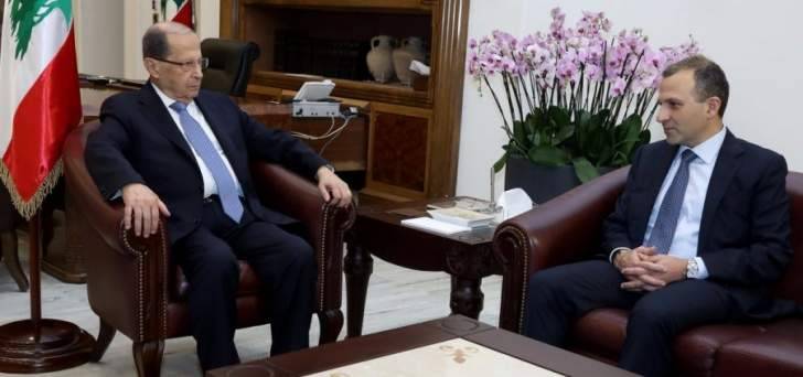 الرئيس عون​ يستقبل في قصر بعبدا الوزير ​جبران باسيل​