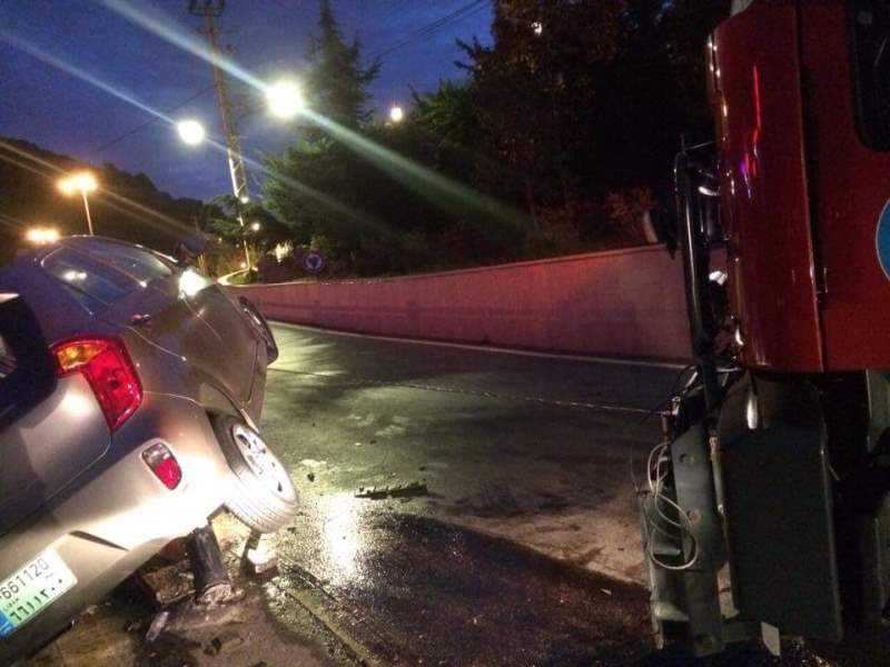 بالصورة..جريح بحادث سير في فيطرون كسروان