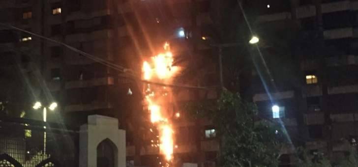 حريق في شقة سكنية قرب مجمع سيد الشهداء بالضاحية