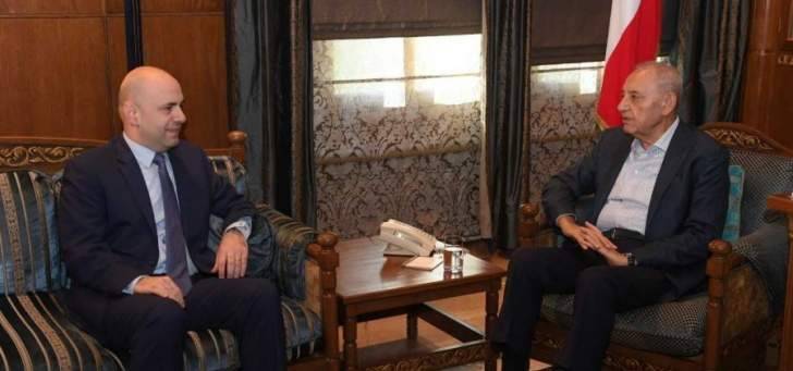 بري التقى حاصباني وعرض معه للاوضاع الراهنة