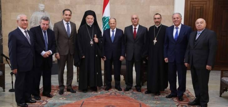 الرئيس عون استقبل المطران بسترس لدعوته لحضور زيارة العبسي إلى أبرشية بيروت