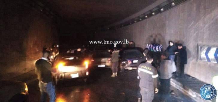 تصادم بين عدد من المركبات داخل نفق الصياد باتجاه جسر الصفير