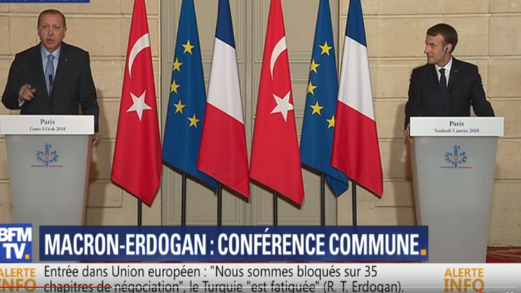 أردوغان يهاجم صحافياً فرنسياً: لماذا لا تسأل عن4 آلاف شاحنة سلاح أميركية دخلت سوريا؟