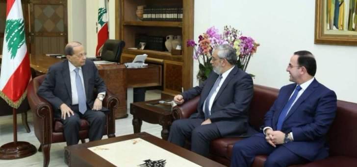 رئيس الجمهورية يلتقي امين عام حزب الطاشناق ووزير السياحة
