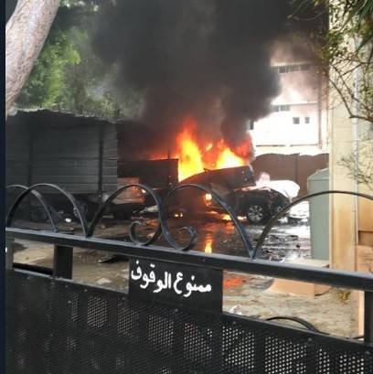 مدير فرع مخابرات الجيش في الجنوب تفقد مكان الانفجار في صيدا