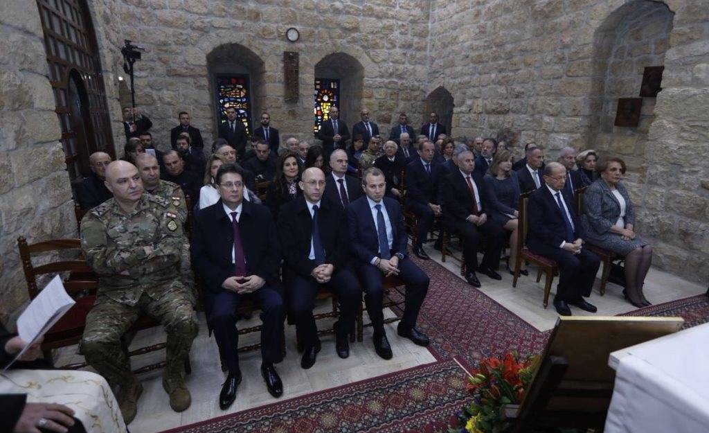 عون والسيدة الأولى يشاركان في قداس عيد مار أنطونيوس في بعبدا