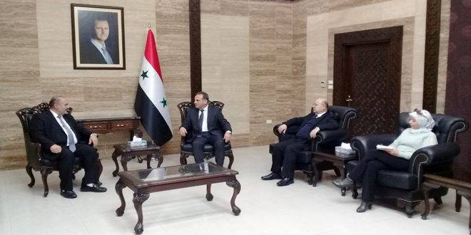 السفير زخيا بحث مع وزير الصحة السوري سبل التعاون في المجال الصحي