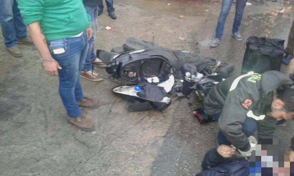 جريح في تصادم بين سيارة ودراجة في زوق مصبح