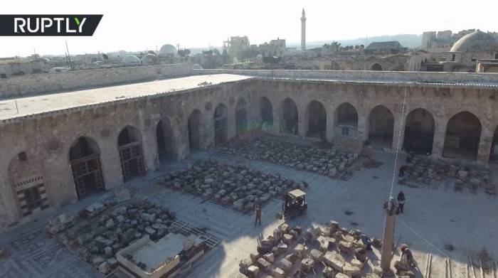 تصوير جوي لترميم الجامع الأموي الكبير في حلب!
