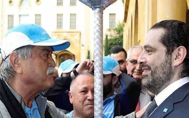 تسلّم شعلة الوفاء للرئيس الشهيد والتقى زواراً
الحريري : سنُكمل المشوار مع جنبلاط