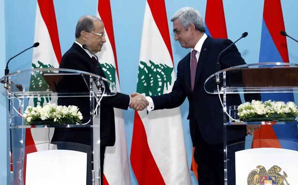 رئيس الجمهوريّة التقى نظيره الأرميني وتوافق على ضرورة إيقاف آلة الحرب في المنطقة
عون : نُعوّل على صداقتنا الدوليّة لمجابهة إسرائيل - سركيسيان : سنحافظ على الحوار بين بلدينا