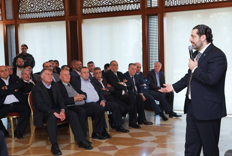 الحريري استقبل رؤساء بلديات ومخاتير من البقاع الغربي وراشيا