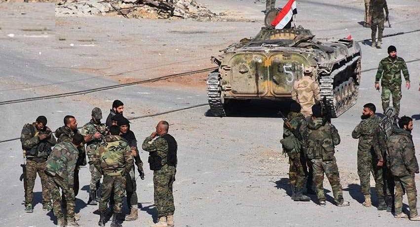 الجيش السوري خرق شرق الغوطة الشرقية
فيلق الرحمن هاجم بعنف لكنه فشل
استعمال صواريخ تاو ضد الدبابات السورية