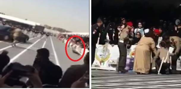 بالفيديو... ماذا حصل لجندي أثناء مرور موكب أمير الكويت؟