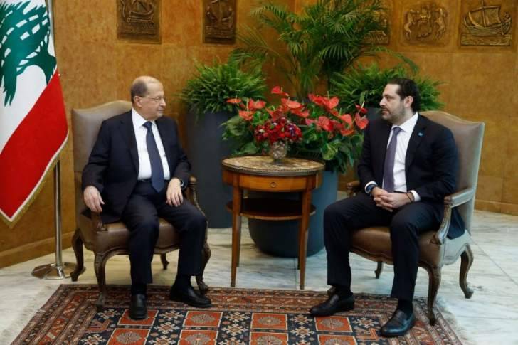 لقاء بين عون والحريري قبيل انعقاد جلسة مجلس الوزراء