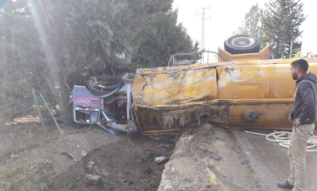 بالصورة.. حادث سير مروع على طريق زحلة