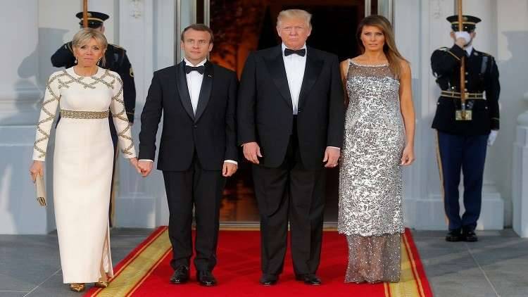 ترامب يقيم حفل عشاء فاخرا لضيفه ماكرون في البيت الأبيض