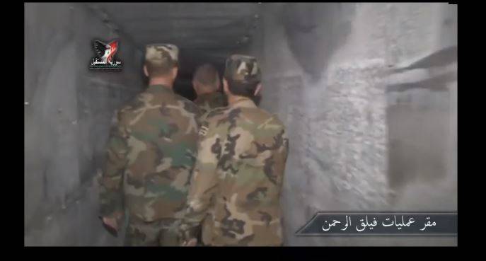 فيديو  لأول مرة.. الكشف عن مخبأ قائد “فيلق الرحمن” في الغوطة الشرقية