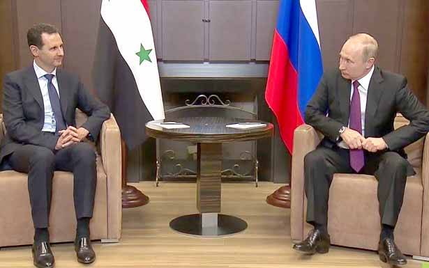 الرئيس بوتين يلتقي الرئيس بشار الأسد في سوتشي