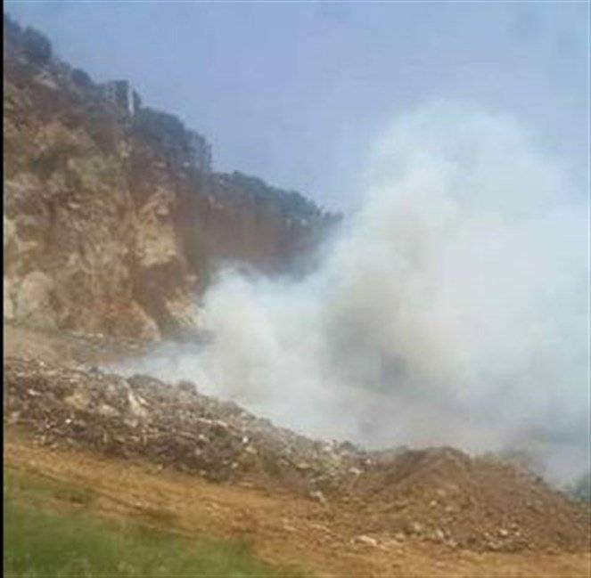 حريق داخل مكب نفايات في بصاليم