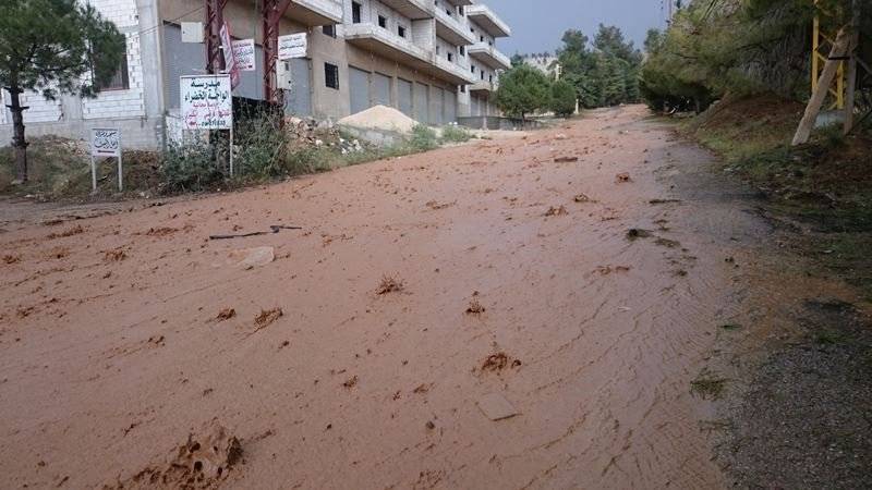 أمطار غزيرة وسيول في بعلبك