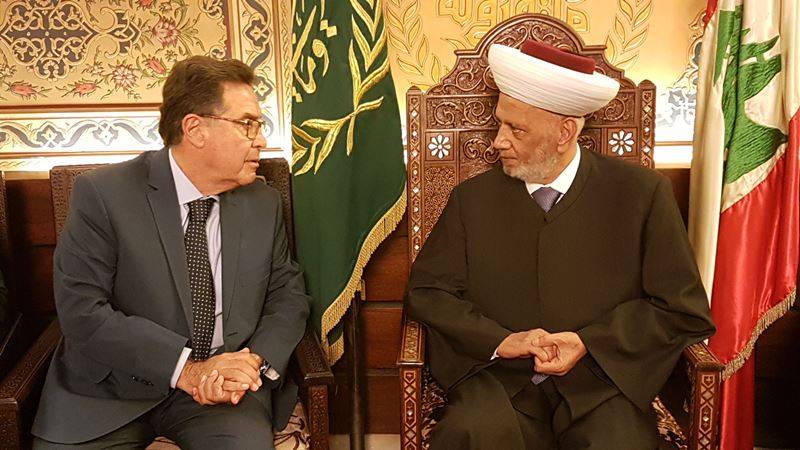 دريان عرض التطورات مع تويني وسفير الصين