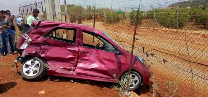 سقوط 5 جرحى بحادث سير على طريق عام كفركلا