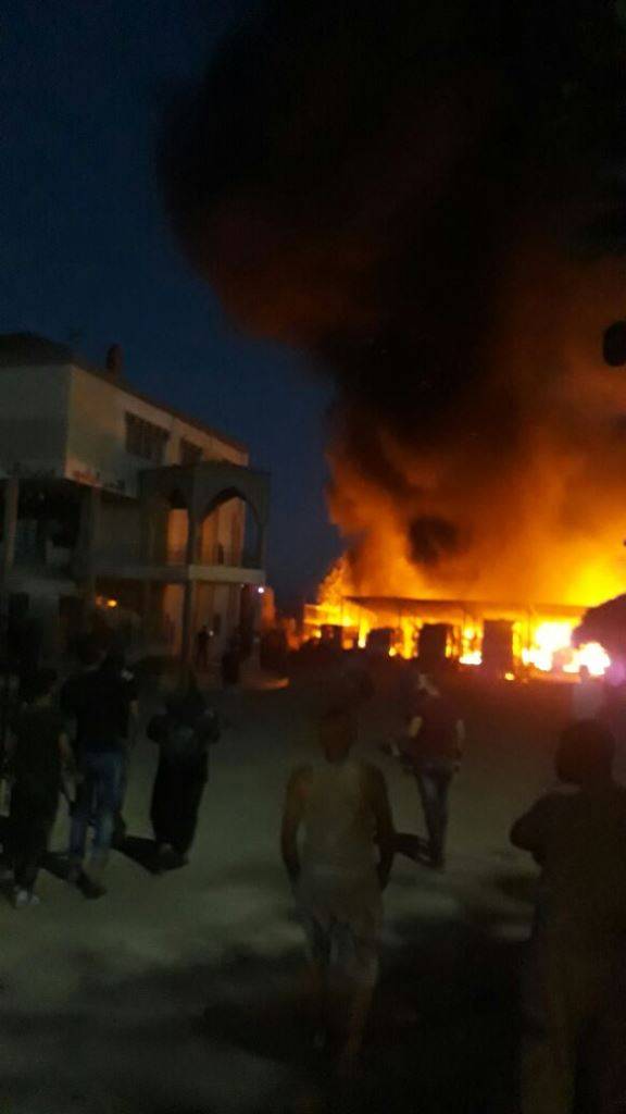 حريق في مخيم للنازحين السوريين في بريتال والاضرار مادية