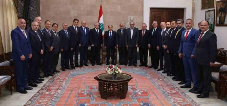 الرئيس عون استقبل وفداً من أعضاء مجلس ادارة جمعية الصناعيين اللبنانيين