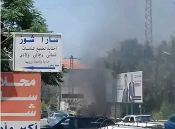 بالصورة..حريق في محول كهرباء حلبا