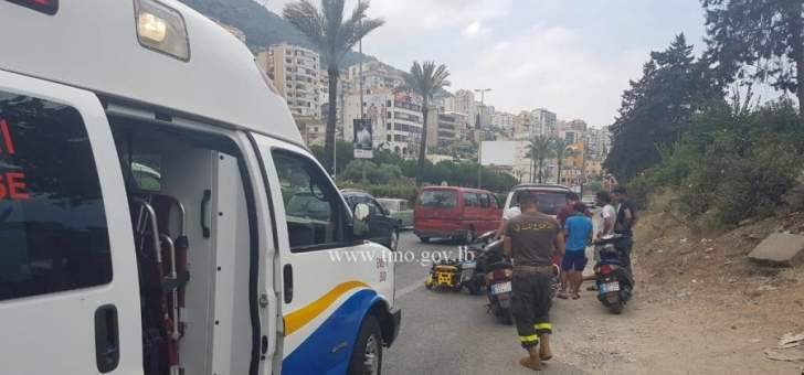 جريح بتصادم بين مركبة ودراجة نارية على اوتوستراد جونية المسلك الغربي