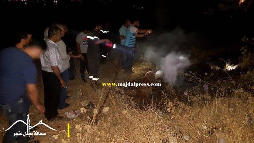 بالصور - العثور على جثة مشتعلة قرب مدخل مجدل عنجر الشرقي