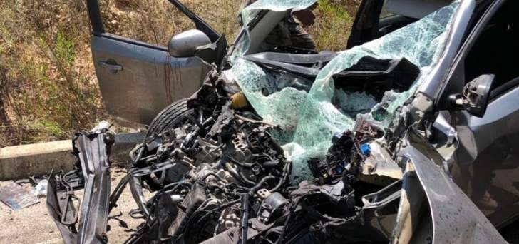 جريحان بحادث سير على اوتوستراد البترون تنورين