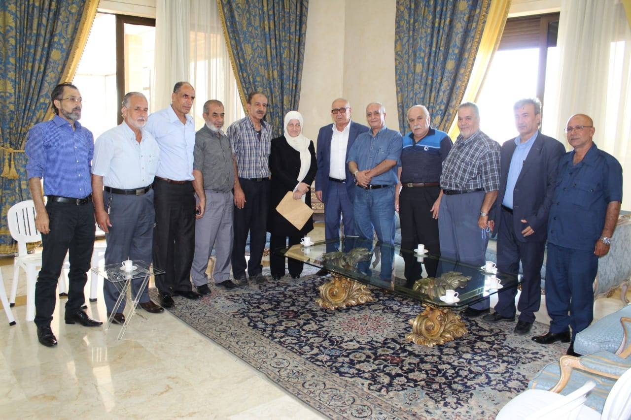 بهية الحريري عرضت اوضاع المخيمات مع وفد الانتفاضة الفلسطينية