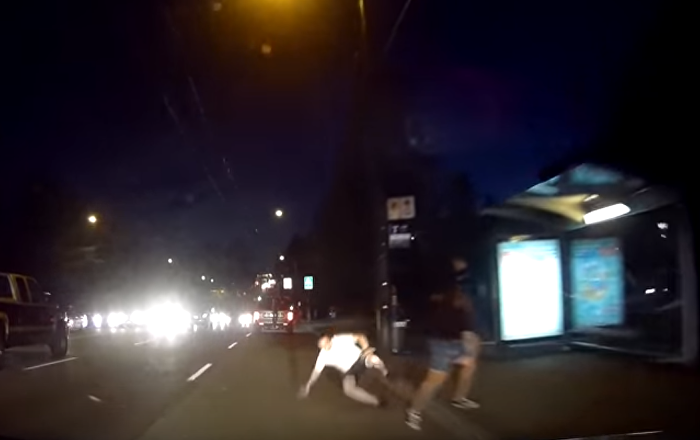 WATCH: Man Pushes Stranger Into Traffic, Canadian Cops Hunting Suspect