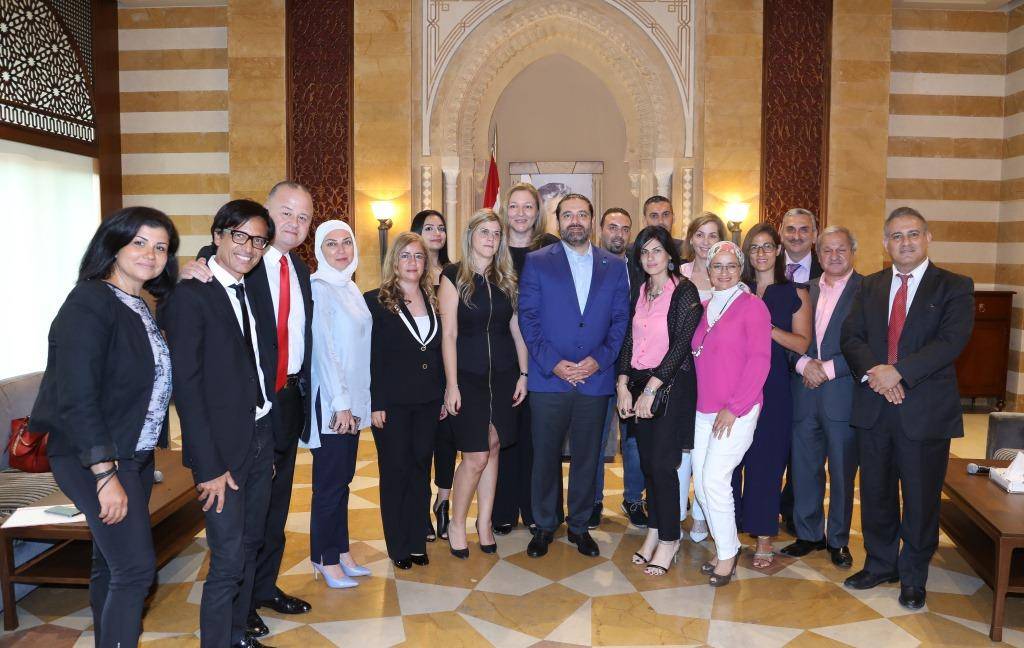 الحريري استقبل مغتربين طرابلسيين ووفدا من النادي الرياضي