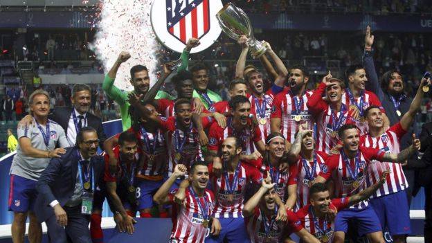 اتليتيكو مدريد بطلا لكأس السوبر الأوروبية برباعية في شباك ريال مدريد