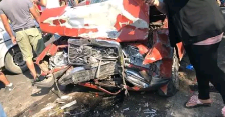 بالصورة..7 جرحى في حادث سير على طريق وادي الريحان برقايل