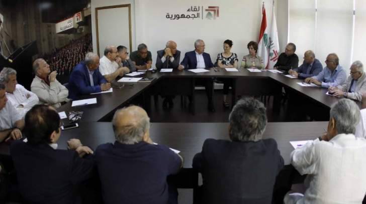 "لقاء الجمهورية" طالب المعنيين بوضع مصلحة لبنان وشعبه في رأس الأولويات