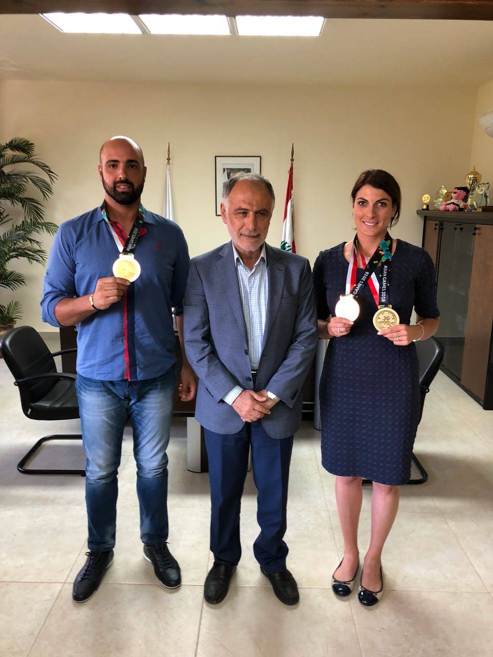 فنيش التقى وفد اتحاد الرماية والصيد والفائزين بالميدالية الذهبية