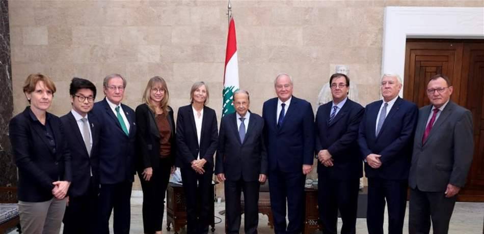 عون أبرق الى العاهل الاردني معزيا.. واكد لوفد فرنسي الالتزام بتوصيات "سيدر"