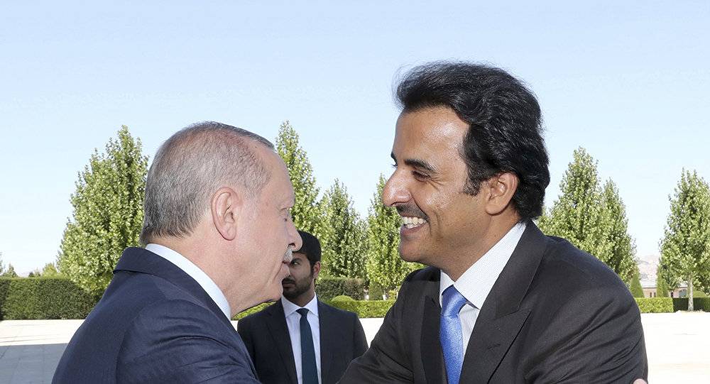 أردوغان وأمير قطر يتبادلان عبارات الترحيب بالعربية والتركية